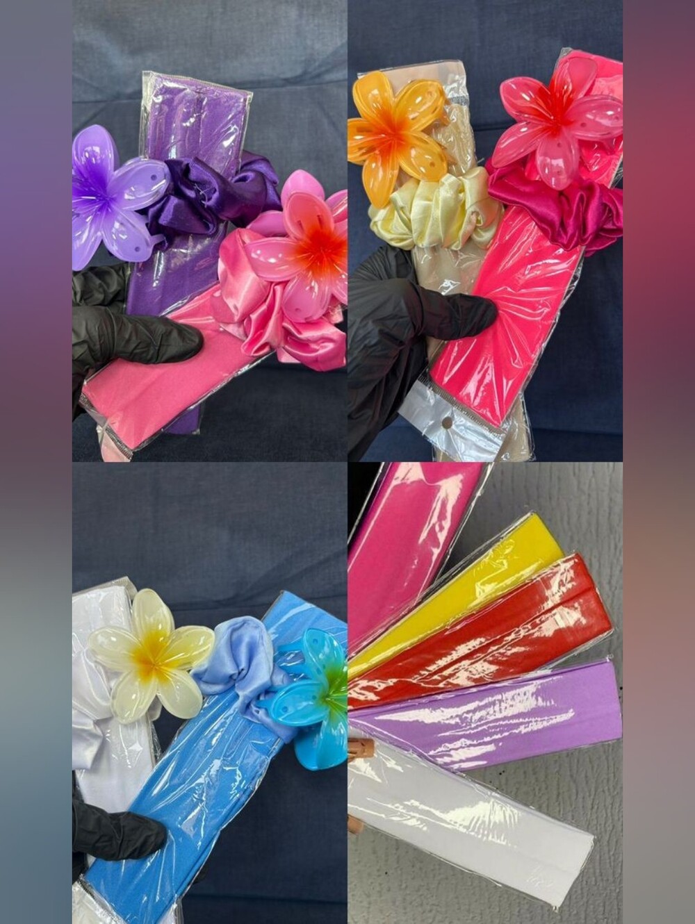 Kids Floral Elastic Headband with Flower Accent - Multicolor Options